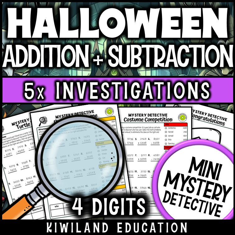 No-prep printable october four digit pages with answer keys
