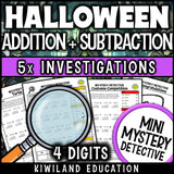 No-prep printable october four digit pages with answer keys
