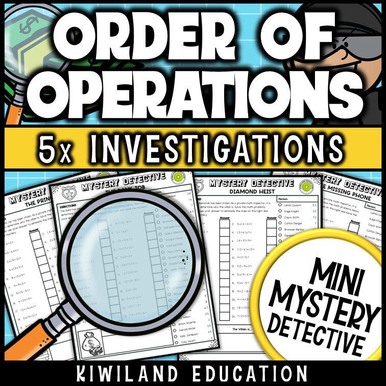 No-prep printable order of operations pages with answer keys