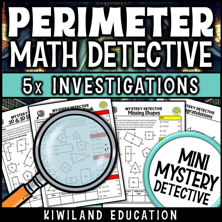 No-prep printable perimeter mystery detective activities