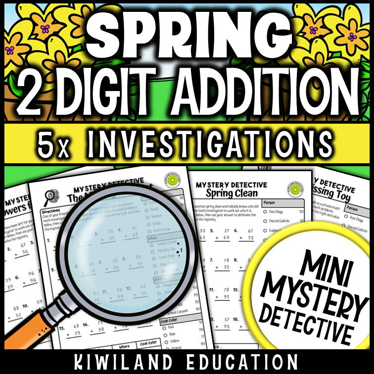 No prep printable spring addition detective cases