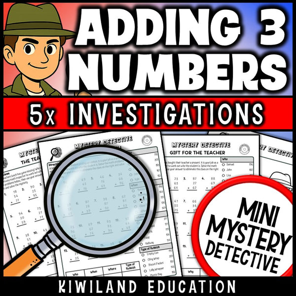 No-prep printable three addend column addition activity