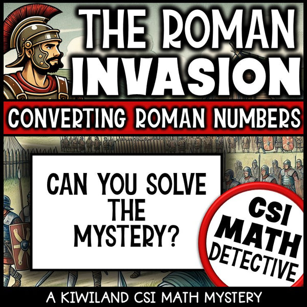 No-prep Roman numerals Roman Invasion math mystery answer key