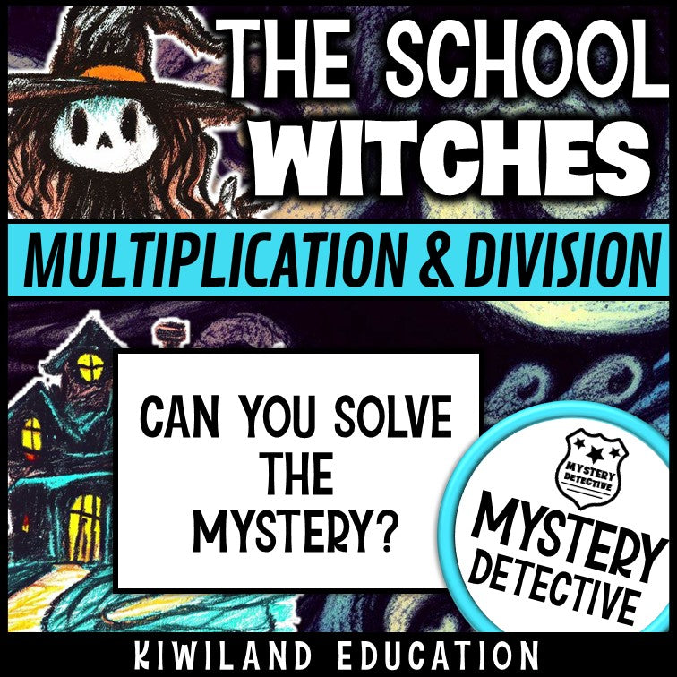 No-prep school witches multiplication division answer key grades 4-5