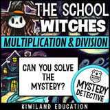 No-prep school witches multiplication division answer key grades 4-5