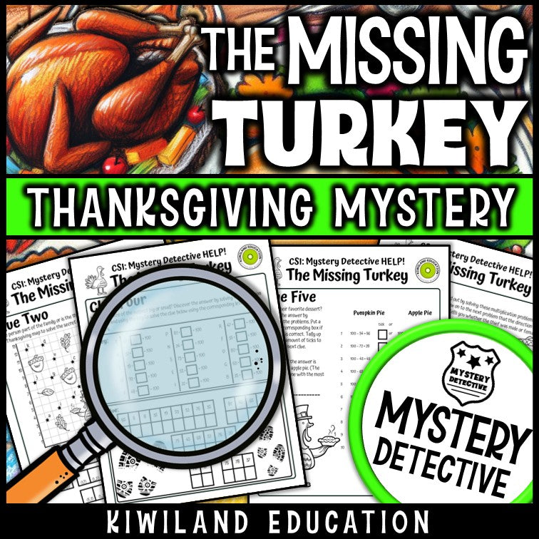 November thanksgiving activity mystery detective suspect elimination