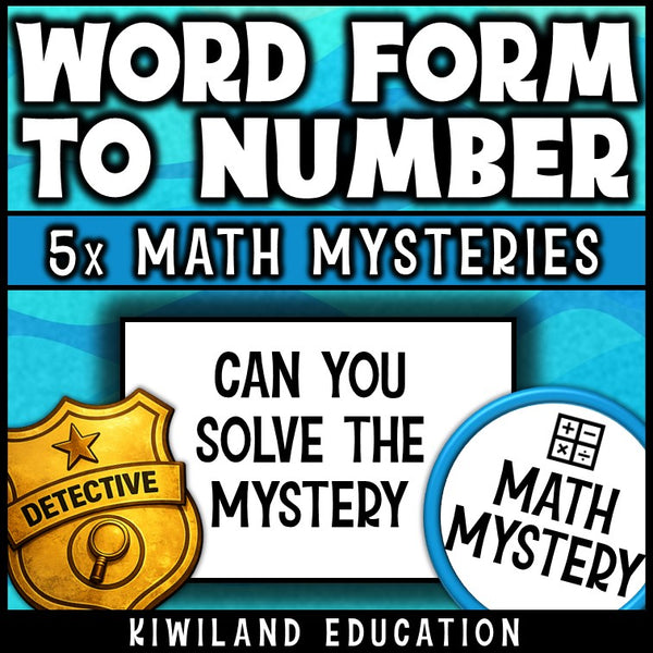 Number names to standard form math mystery for early finishers, grades 3-5