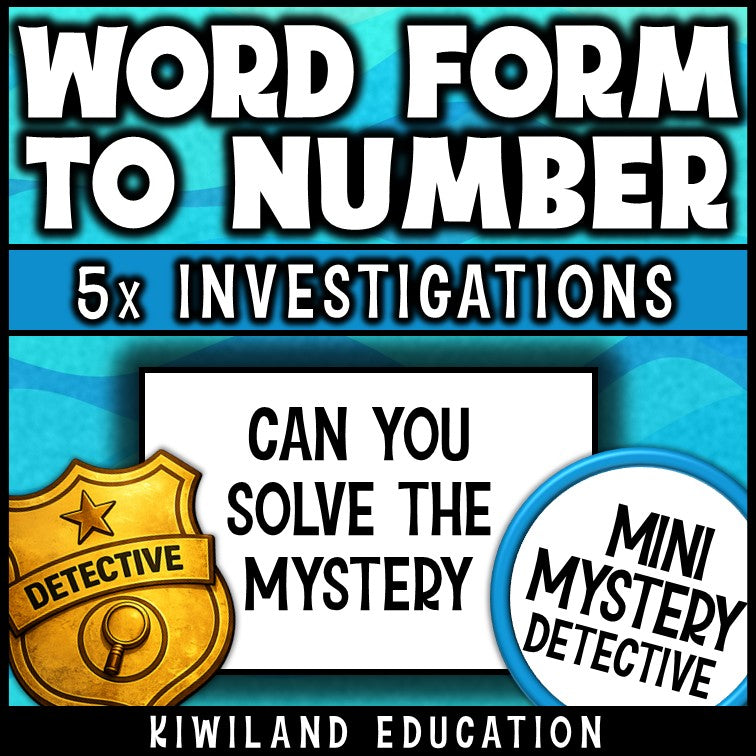 Number names to standard form mystery detective early finishers grades 3-5