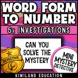Number names to standard form mystery pack early finishers grades 1-3