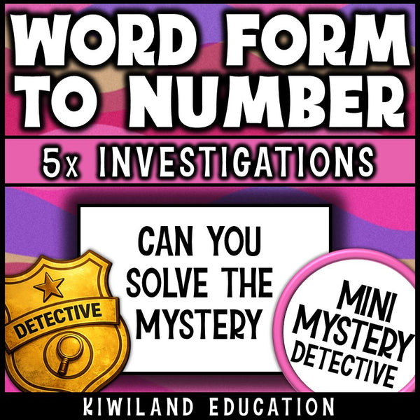 Number names to standard form mystery pack early finishers grades 1-3