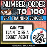 Number order to 100 digital escape room – math