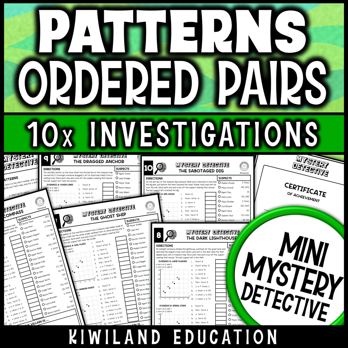 Numerical patterns from two rules with graphing ordered pairs practice, 5th grade math worksheets with answer keys