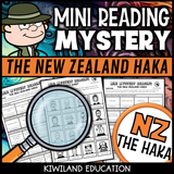 New Zealand haka reading mystery comprehension questions worksheet with suspect line-up