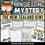 New Zealand kiwi reading mystery comprehension activity cover for grades 3-6