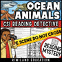 Ocean and marine animals science reading mystery cover for grades 3-6