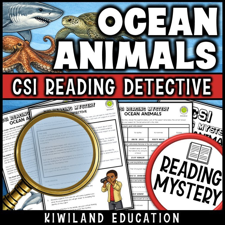 Nonfiction ocean and marine animals reading comprehension passage for grades 3-6