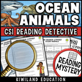 Nonfiction ocean and marine animals reading comprehension passage for grades 3-6