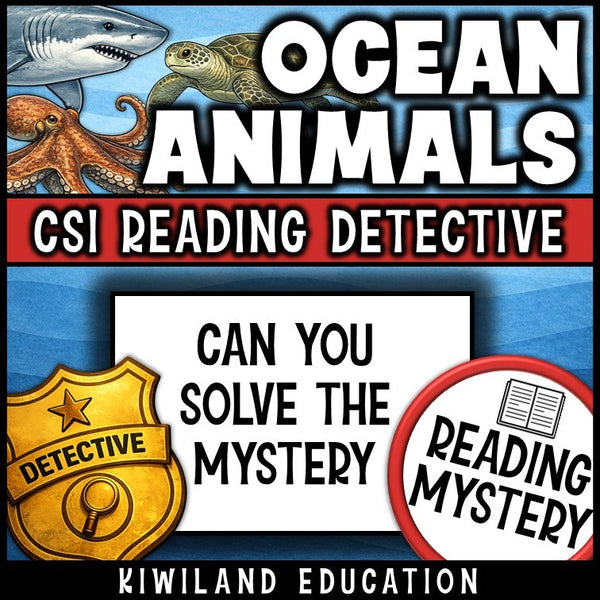 No-prep marine animals reading comprehension worksheet with answer key