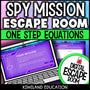 One-step equations digital escape room cover