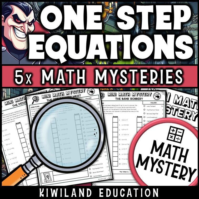 One-step equations math mystery answer key