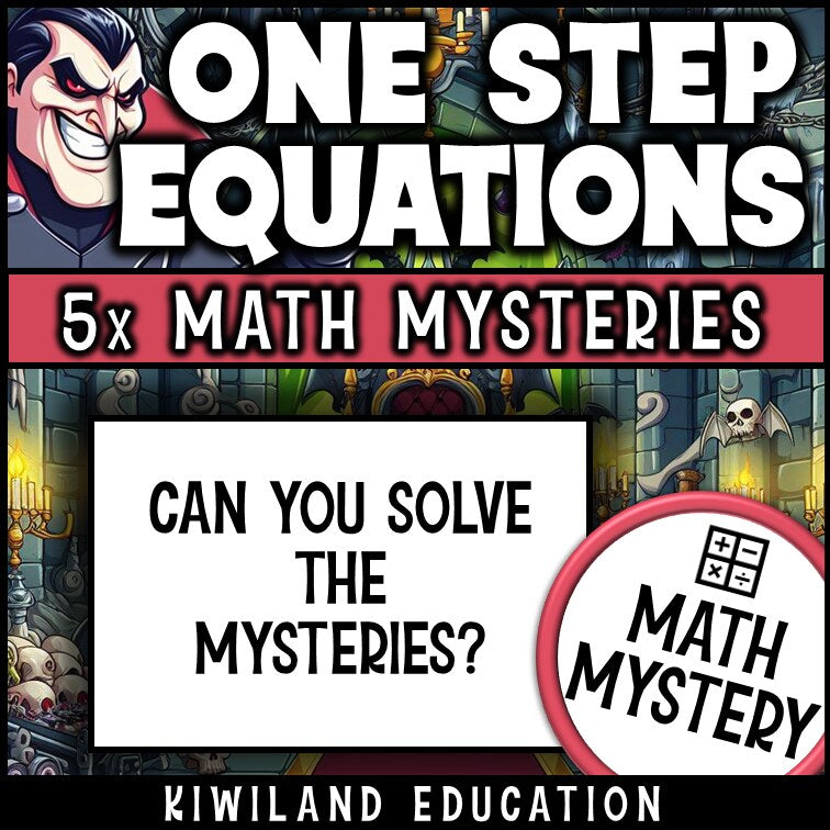 One-step equations math mystery activity preview