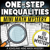 One-step inequalities math mystery answer key