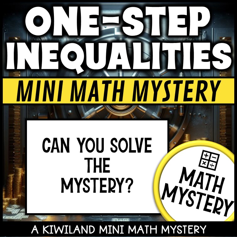 One-step inequalities math mystery activity preview