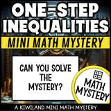 One-step inequalities math mystery activity preview