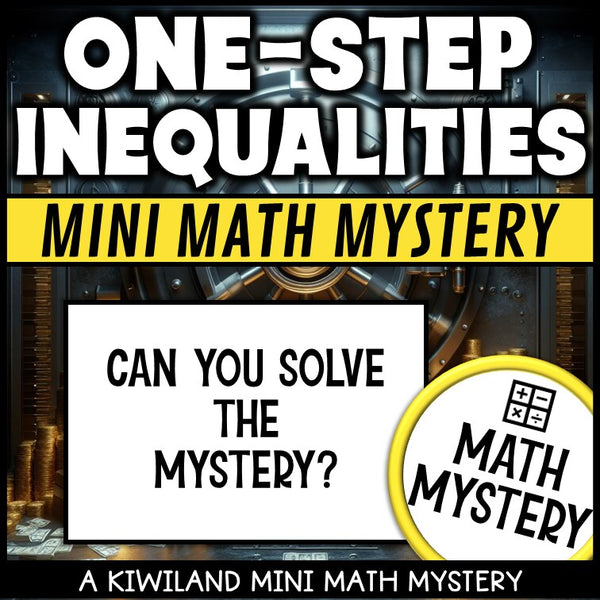 One-step inequalities math mystery activity preview