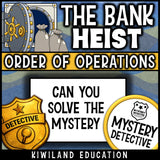Order of operations CSI math detective no prep review centers early finishers