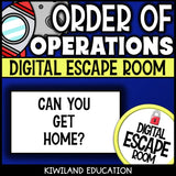 Order of operations with exponents digital escape room – Grades 5–7