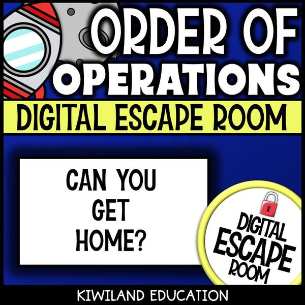 Order of operations with exponents digital escape room – Grades 5–7