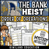 Order of operations mystery detective worksheets 5th grade no exponents