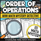 Order of operations math mystery suspect elimination printable activity