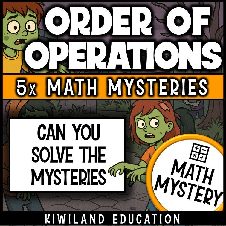 Can you solve the mysteries, printable order of operations zombie math activity