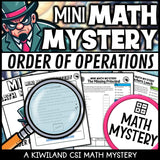 Sample order of operations worksheet with suspect clue list, no exponents
