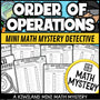 Order of Operations PEMDAS Math Mystery worksheets cover for grades 3-8