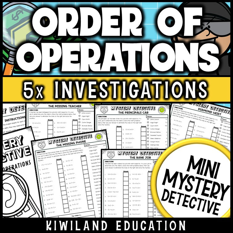 Order of operations pemdas worksheets grades 3-8
