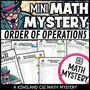 Order of operations with parentheses math mystery worksheets, detective cover grades 3-6