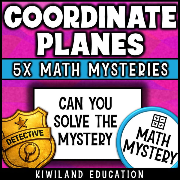 Ordered pairs coordinate grid detective activity for sub plans, self-checking