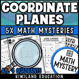 Ordered pairs with negative numbers coordinate plane grade 6 math centers
