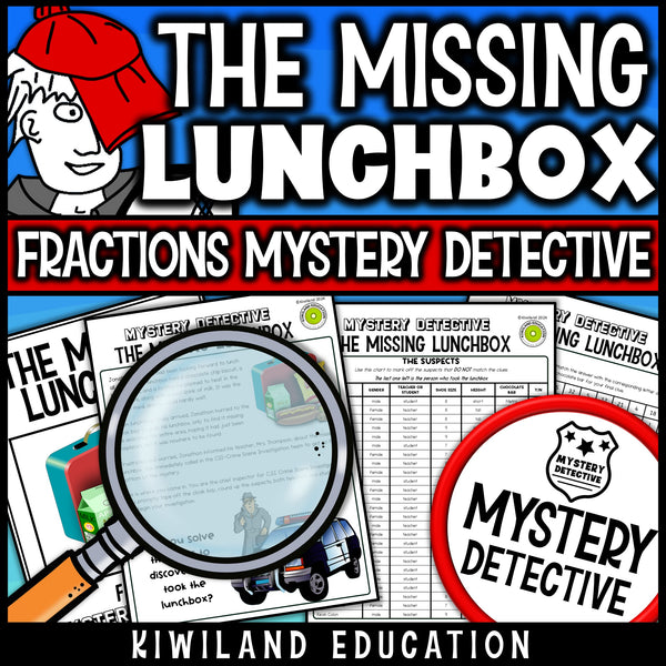 Ordering and simplifying fractions clue pages CSI mystery printable