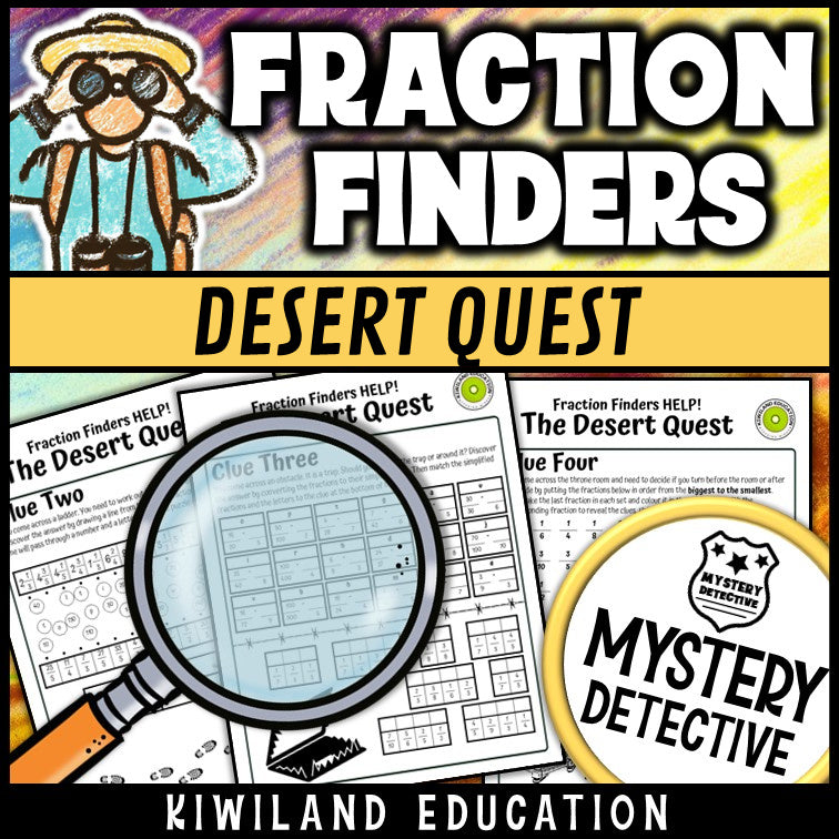 Ordering and simplifying fractions math worksheets desert quest no-prep