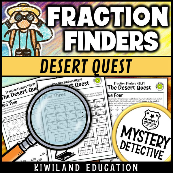Ordering and simplifying fractions math worksheets desert quest no-prep