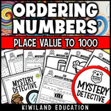 Ordering numbers least to greatest 3 digits math worksheets cover