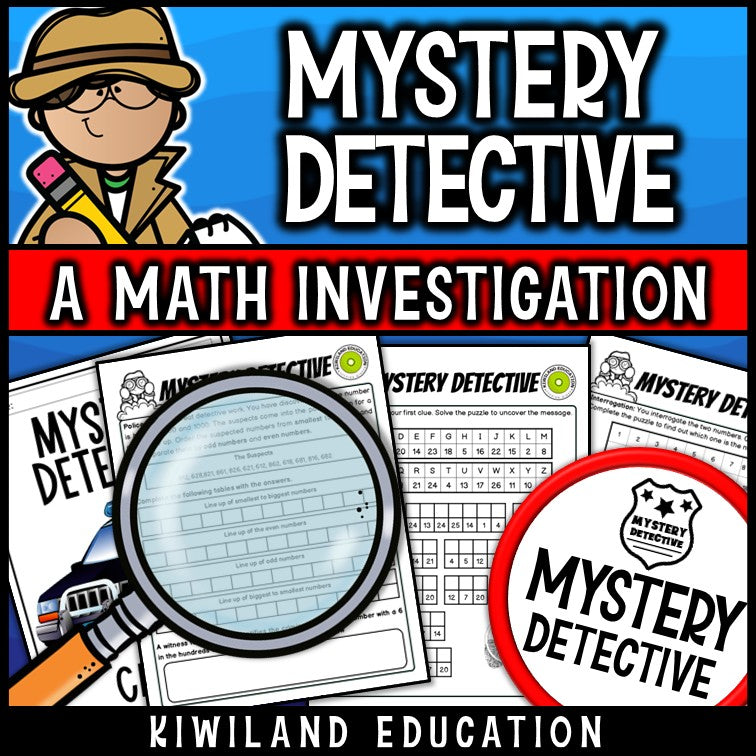 Ordering numbers to 1000 clue pages CSI mystery printable