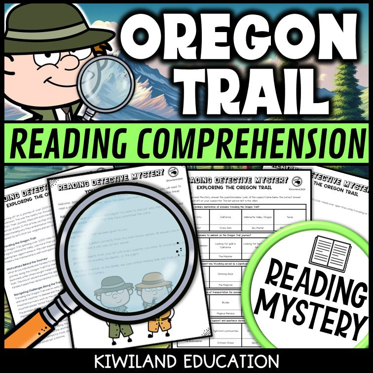 Printable nonfiction Oregon Trail reading comprehension passage activity for grades 3-6