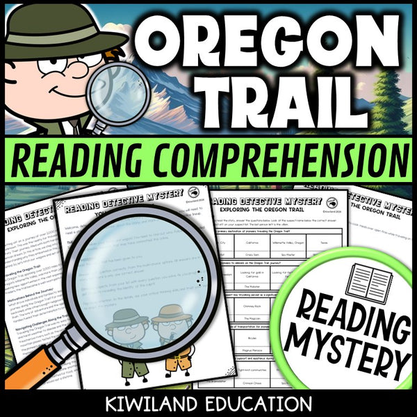 Printable nonfiction Oregon Trail reading comprehension passage activity for grades 3-6