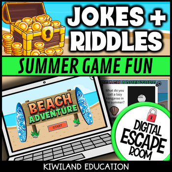 Joke Riddles Summer Digital Escape Room | End of Year Activity | Grades 3–6