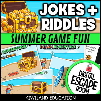 Joke Riddles Summer Digital Escape Room | End of Year Activity | Grades 3–6